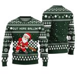 Out Here Ballin Santa Baseball Ugly Holiday Sweater