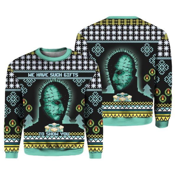 Pinhead Hellraiser We Have Such Gfts To Show You Christmas Sweater 3