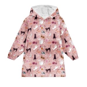 Pink Halloween Blanket Hoodie 1