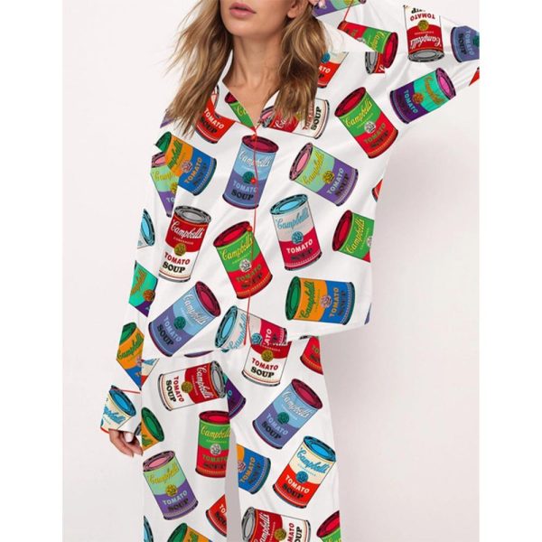 Pop Art Tomato Soup Pajama Set For Women 2