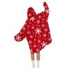 Red Snowflake Christmas Blanket Hoodie 2