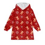Reindeer Snowflakes Blanket Hoodie