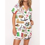 Rome Italy Travel Jubilee Satin Pajama Set For Women