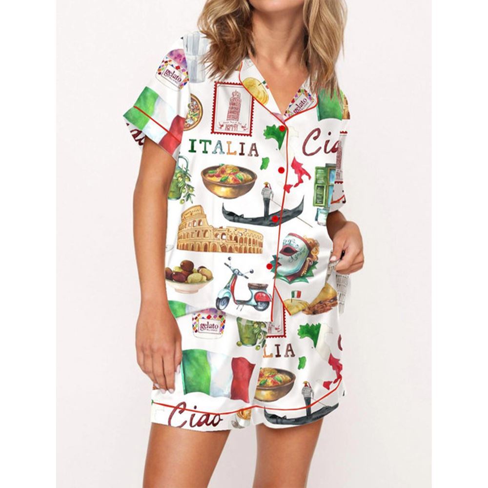 Rome Italy Travel Jubilee Satin Pajama Set For Women 1