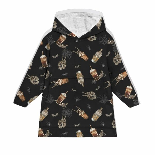 Skeleton Drinks Blanket Hoodie 1