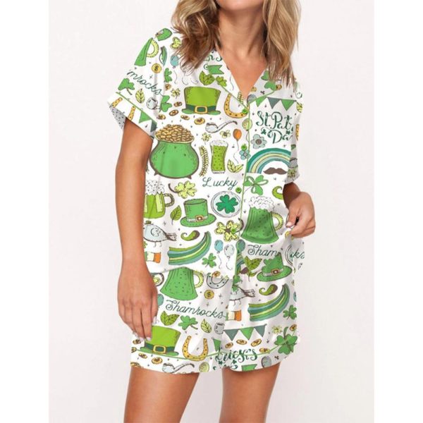 Slainte Irish Cheer St Patricks Day Pajama Set For Women 1