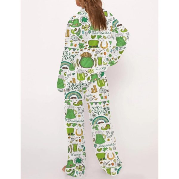 Slainte Irish Cheer St Patricks Day Pajama Set For Women 3