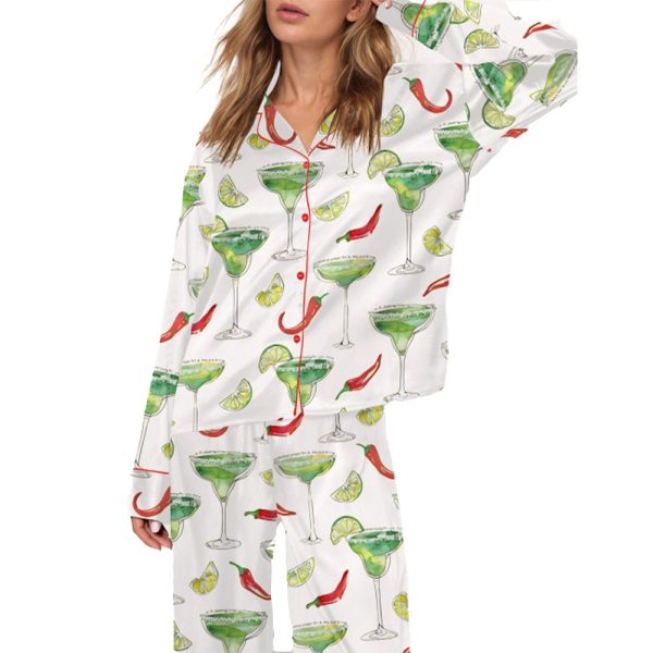 Spicy Margarita Satin Pajama Set For Women 2