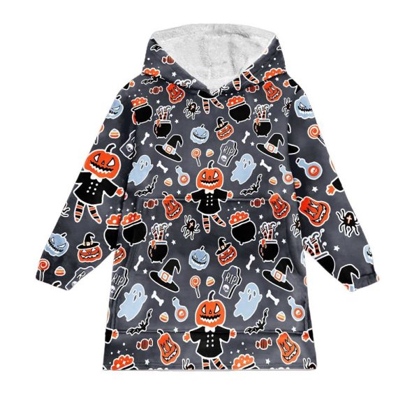 Spooky Halloween Blanket Hoodie 1