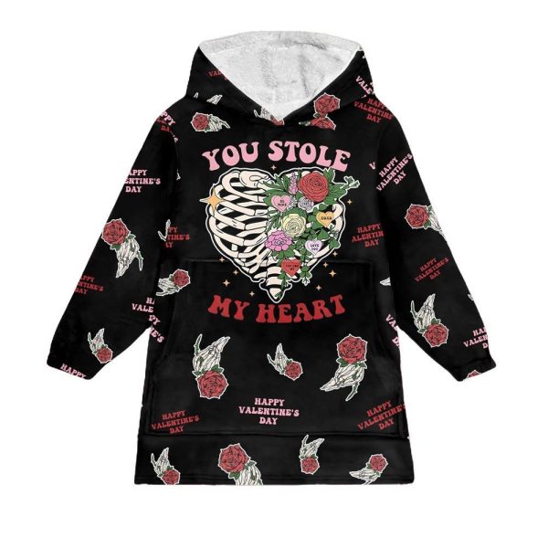 Stole My Heart Blanket Hoodie 1