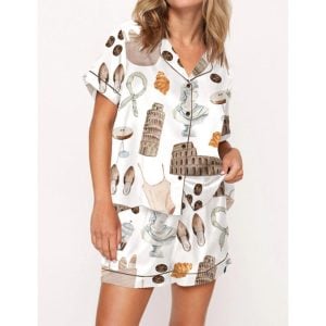 Take Me To Italy Satin Pajama Set For Women 1