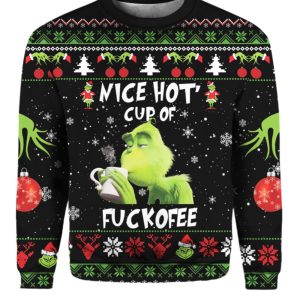 The Grnch Nice Hot Cup Of Ugly Christmas Sweater 1