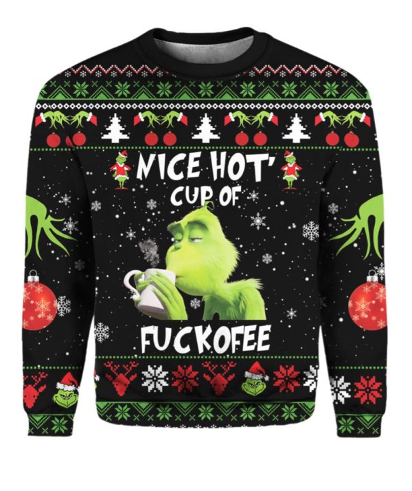 The Grnch Nice Hot Cup Of Ugly Christmas Sweater 1