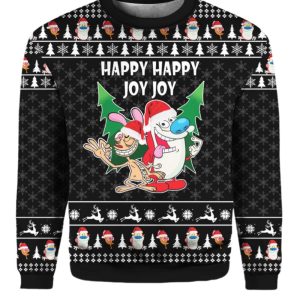 The Ren Stimpy Show Ugly Christmas Sweater 1