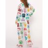 Travel Passport Destination Stamp Pajama Set For Women 3