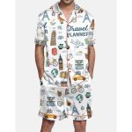 Travel Planner Pajama Set For Men