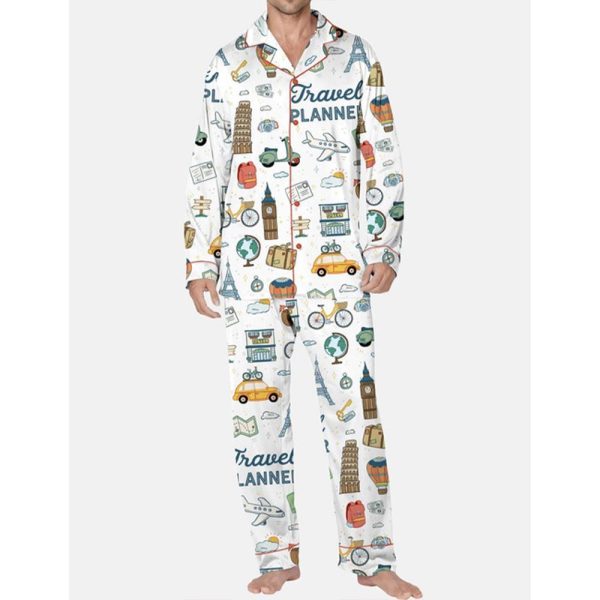 Travel Planner Pajama Set For Men 3