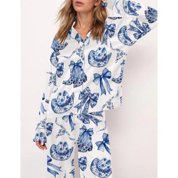 Trendy Western Coastal Cowgirl Pajama Set For Women 3