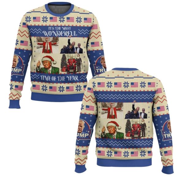 Trump Christmas Its The Most Eonderful Time Of The Year Ugly Sweater 1 1