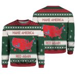 Trump Make America Red Again Ugly Christmas Sweater