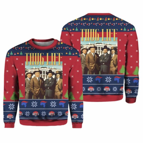 Trump Thug Life Christmas Ugly Christmas Sweater 3