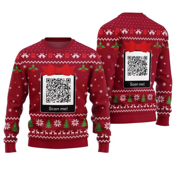 Trump YMCA Troll Dance QR Code Ugly Christmas Sweater 1 1