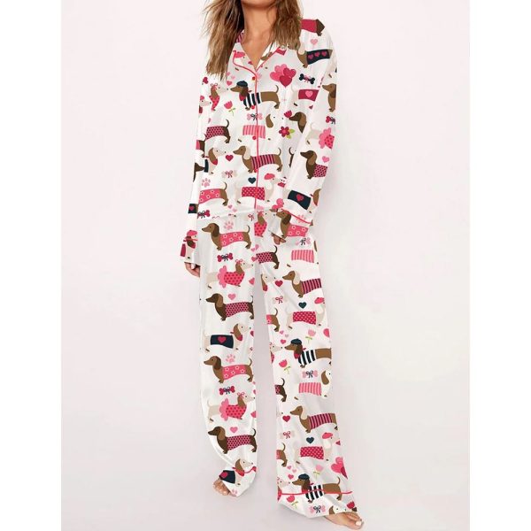 Valentine Dachshund Dog Pajama Set 2