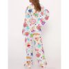 Watercolor Sacred Heart Satin Pajama Set For Women 4