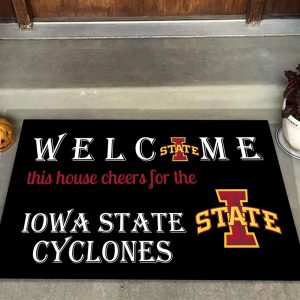 Welcome This House Cheers for The Iowa State Cyclones Doormat