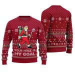 Your Hole Is My Goal Golf Ugly Christmas Sweater