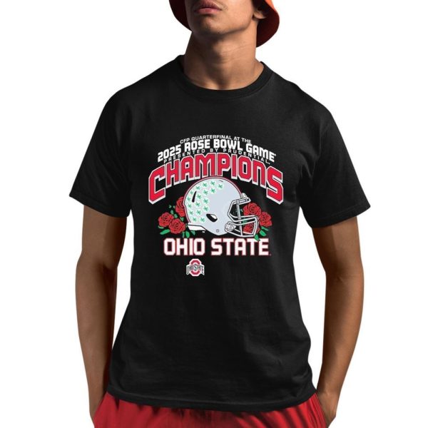 Buckeyes College Football Playoff Quarterfinal At The 2025 Rose Bowl Champions Helmet Shirt 1 1