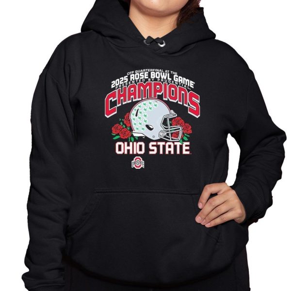 Buckeyes College Football Playoff Quarterfinal At The 2025 Rose Bowl Champions Helmet Shirt 3 1