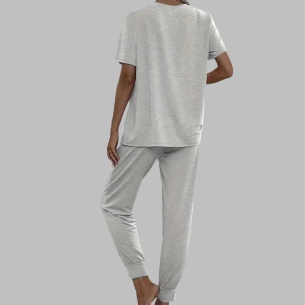 Casual Solid Pajama Set 2