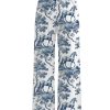 Chinoiserie Horse Toile Contrast Wide Leg Pants For Women 3