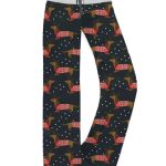 Dachshund Dog Contrast Wide Leg Pants For Women