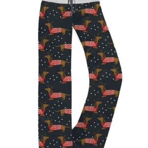 Christmas Dachshund Dog Contrast Wide Leg Pants For Women 1