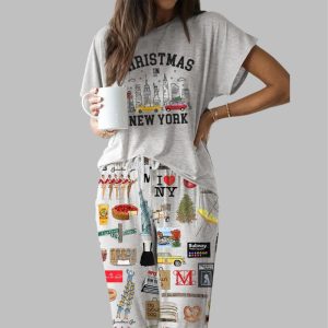 Christmas In New York Casual Pajama Set For Women 1