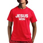 Jamey Chadwell Wearing Jesus Won Shirt