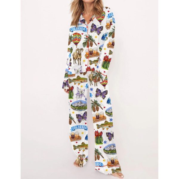 Colorado State Travel Pajama Set For Women 2