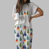 Colorful Christmas Tree Casual Pajama Set For Women 1