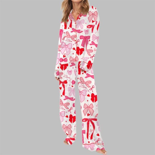 Coquette Bows Heart Pajama Set For Women 3