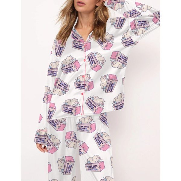 Crying Over Fictional Characters Pajama Set For Women 2