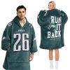 Eagles 26 Run It Back Football Unisex Blanket Hoodie 3