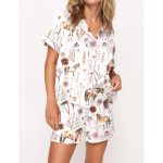 Floral Horse Pajama Set For Women