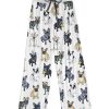 French Bulldog Contrast Wide Leg Pants For Women 1