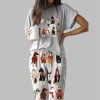 Funny Horse Christmas Casual Pajama Set For Women 1