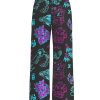 Graffiti Arcane Contrast Wide Leg Pants For Women 3