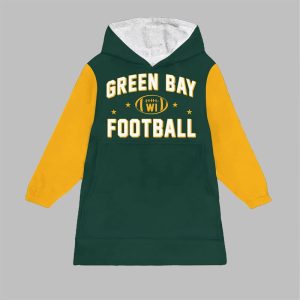 Green Bay Football Blanket Hoodie 1