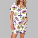 Happy Mardi Gras Pajama Set For Women