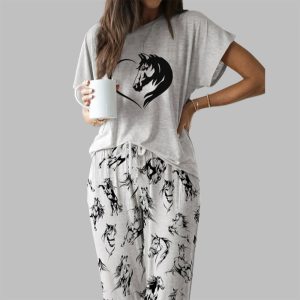 Horse Lover Casual Pajama Set For Women 1